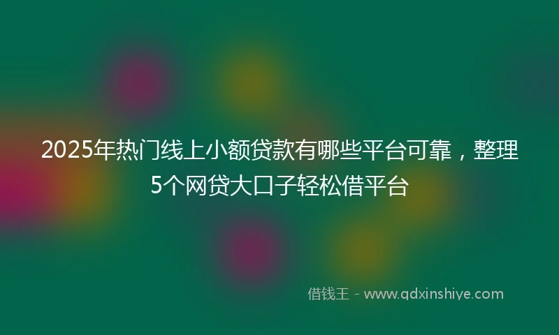 2025年热门线上小额贷款有哪些平台可靠，整理5个网贷大口子轻松借平台