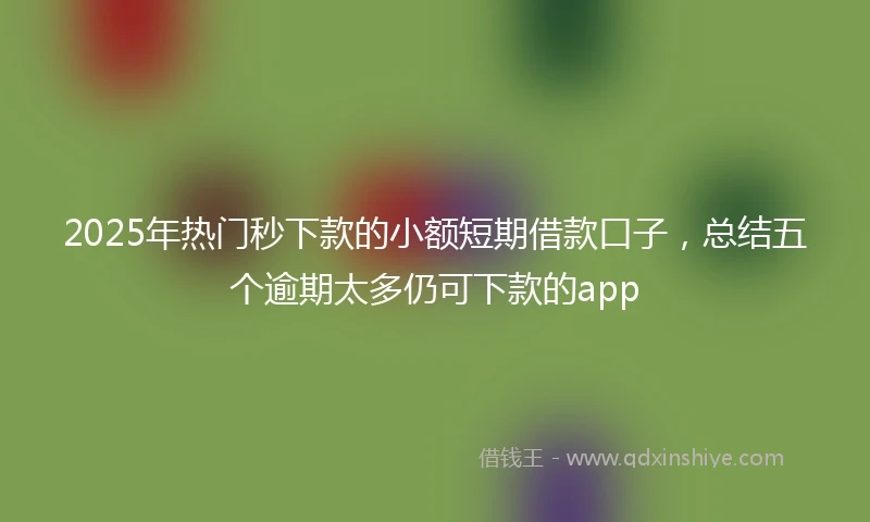 2025年热门秒下款的小额短期借款口子，总结五个逾期太多仍可下款的app