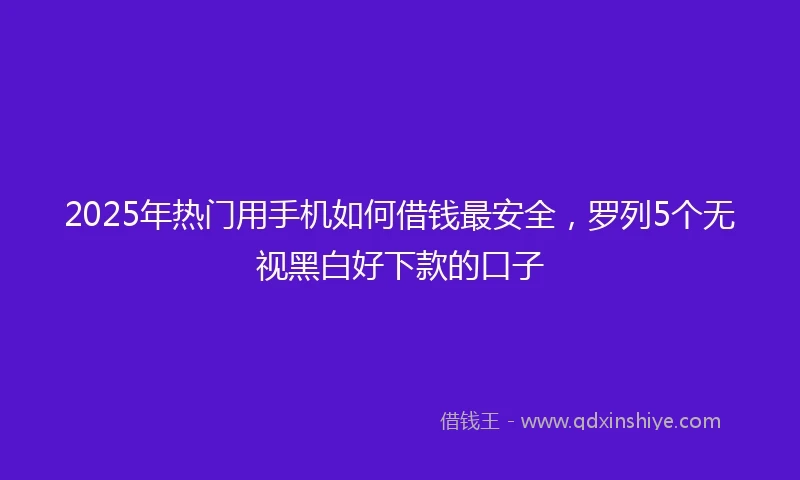 2025年热门用手机如何借钱最安全，罗列5个无视黑白好下款的口子