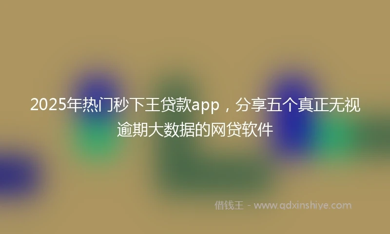 2025年热门秒下王贷款app，分享五个真正无视逾期大数据的网贷软件