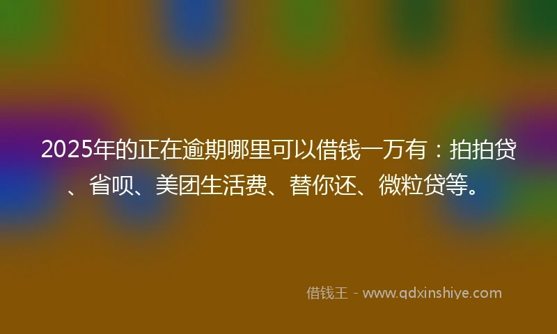 2025年的正在逾期哪里可以借钱一万有：拍拍贷、省呗、美团生活费、替你还、微粒贷等。