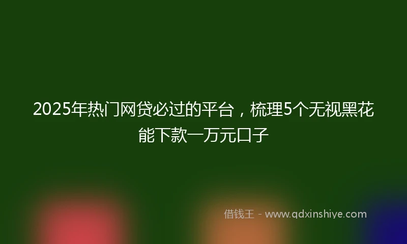 2025年热门网贷必过的平台，梳理5个无视黑花能下款一万元口子