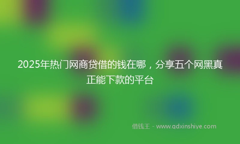 2025年热门网商贷借的钱在哪，分享五个网黑真正能下款的平台