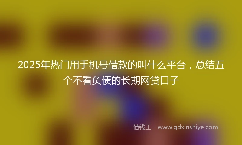 2025年热门用手机号借款的叫什么平台，总结五个不看负债的长期网贷口子