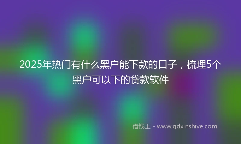 2025年热门有什么黑户能下款的口子，梳理5个黑户可以下的贷款软件
