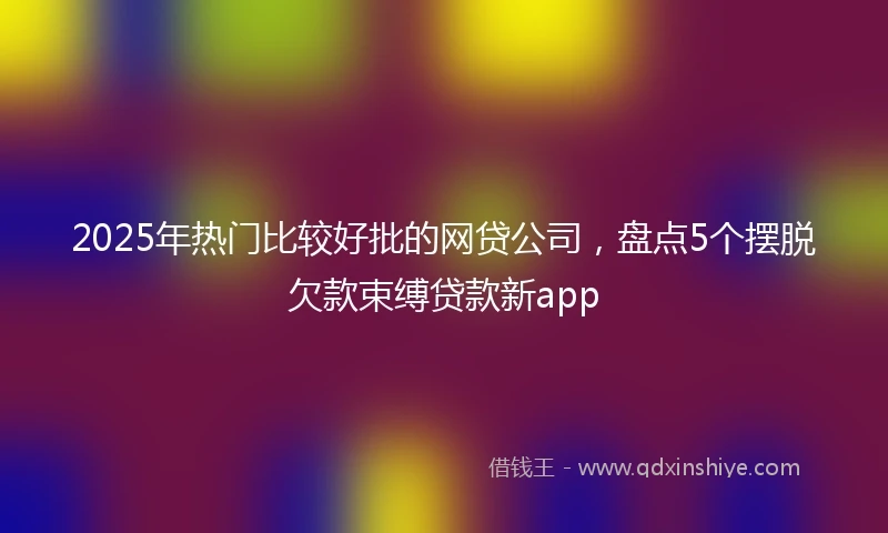 2025年热门比较好批的网贷公司，盘点5个摆脱欠款束缚贷款新app