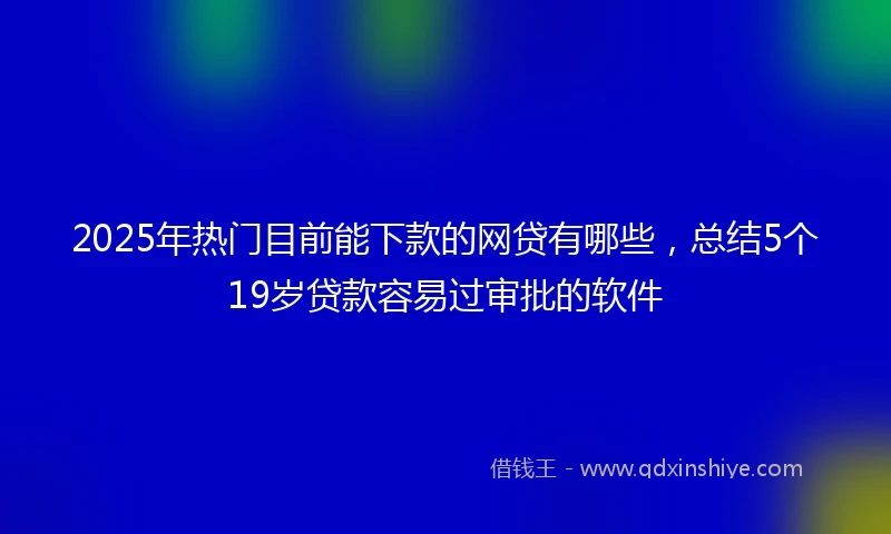 2025年热门目前能下款的网贷有哪些，总结5个19岁贷款容易过审批的软件