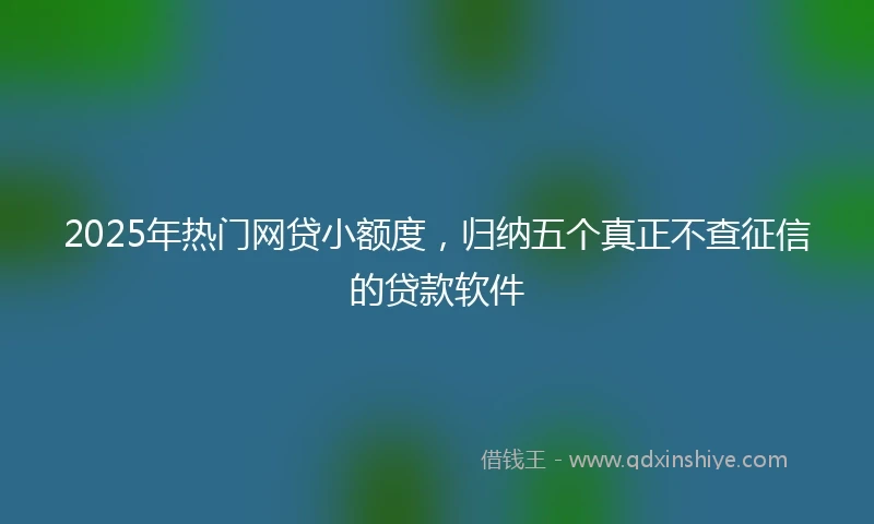 2025年热门网贷小额度，归纳五个真正不查征信的贷款软件