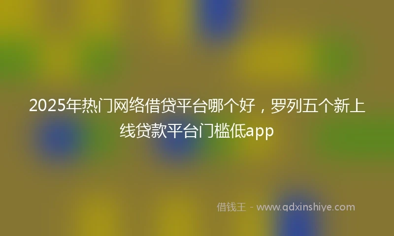 2025年热门网络借贷平台哪个好，罗列五个新上线贷款平台门槛低app