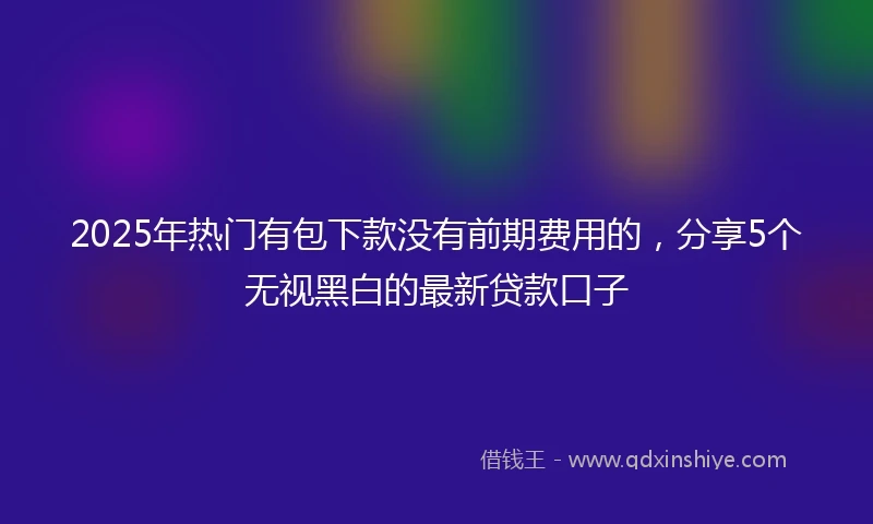 2025年热门有包下款没有前期费用的，分享5个无视黑白的最新贷款口子