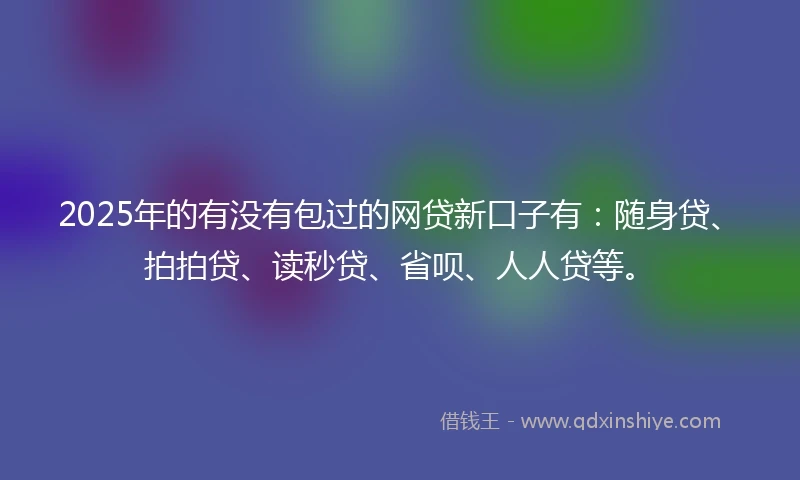 2025年的有没有包过的网贷新口子有：随身贷、拍拍贷、读秒贷、省呗、人人贷等。