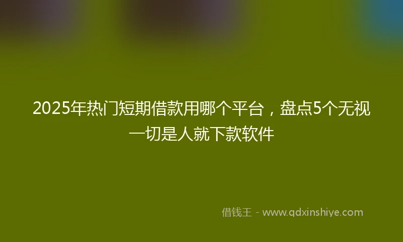 2025年热门短期借款用哪个平台，盘点5个无视一切是人就下款软件