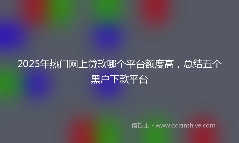 2025年热门网上贷款哪个平台额度高，总结五个黑户下款平台