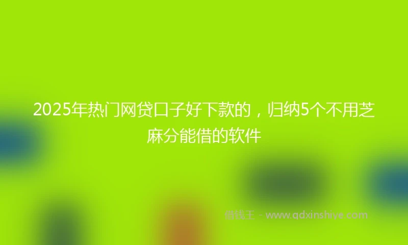 2025年热门网贷口子好下款的，归纳5个不用芝麻分能借的软件