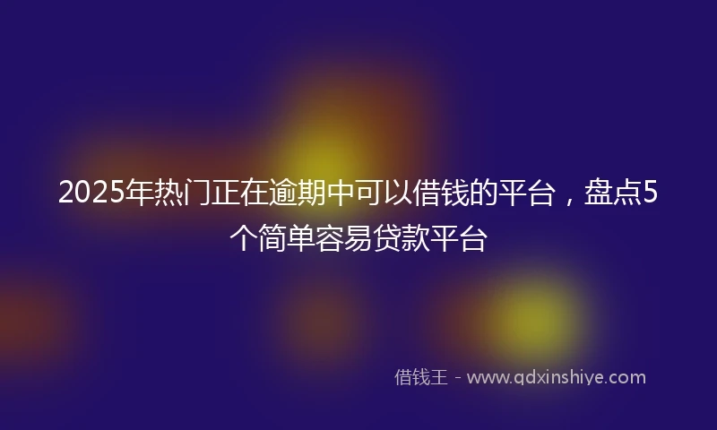 2025年热门正在逾期中可以借钱的平台，盘点5个简单容易贷款平台