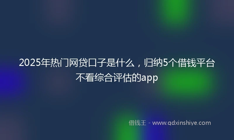 2025年热门网贷口子是什么，归纳5个借钱平台不看综合评估的app