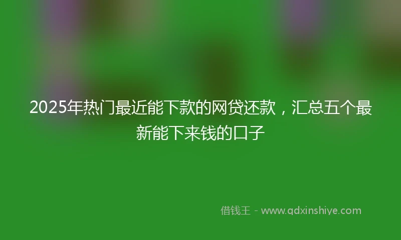 2025年热门最近能下款的网贷还款，汇总五个最新能下来钱的口子