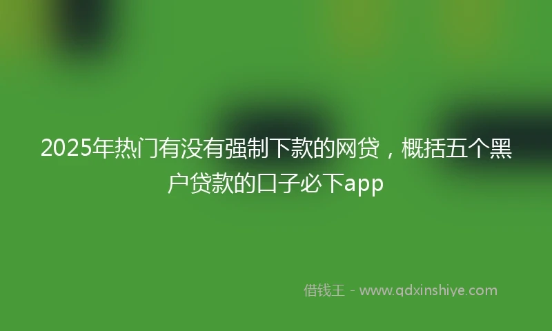 2025年热门有没有强制下款的网贷，概括五个黑户贷款的口子必下app