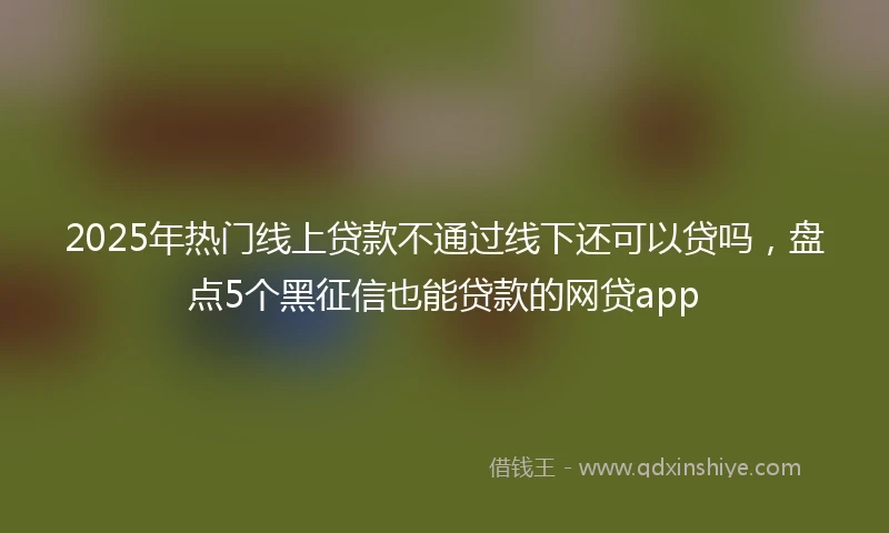 2025年热门线上贷款不通过线下还可以贷吗，盘点5个黑征信也能贷款的网贷app