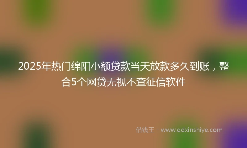 2025年热门绵阳小额贷款当天放款多久到账，整合5个网贷无视不查征信软件