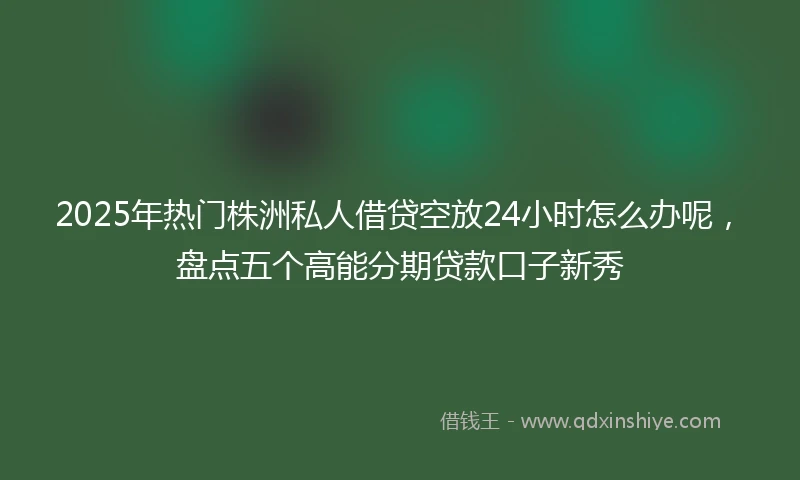 2025年热门株洲私人借贷空放24小时怎么办呢，盘点五个高能分期贷款口子新秀