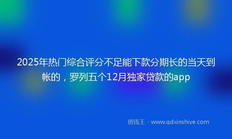 2025年热门综合评分不足能下款分期长的当天到帐的，罗列五个12月独家贷款的app