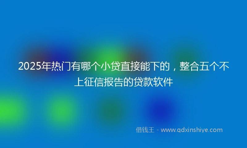 2025年热门有哪个小贷直接能下的，整合五个不上征信报告的贷款软件