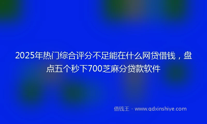 2025年热门综合评分不足能在什么网贷借钱,盘点五个秒下700芝麻分贷款软件