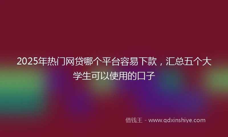 2025年热门网贷哪个平台容易下款，汇总五个大学生可以使用的口子