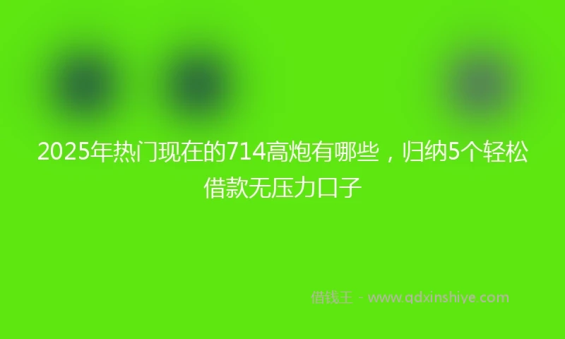 2025年热门现在的714高炮有哪些，归纳5个轻松借款无压力口子