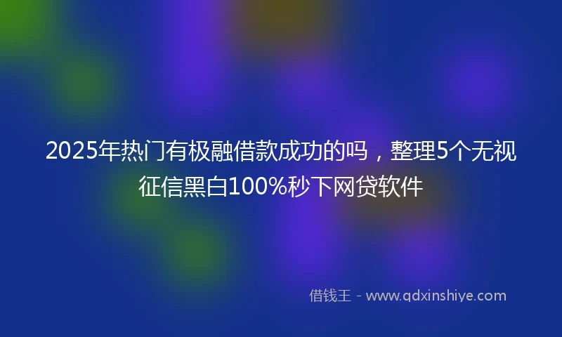 2025年热门有极融借款成功的吗，整理5个无视征信黑白100%秒下网贷软件