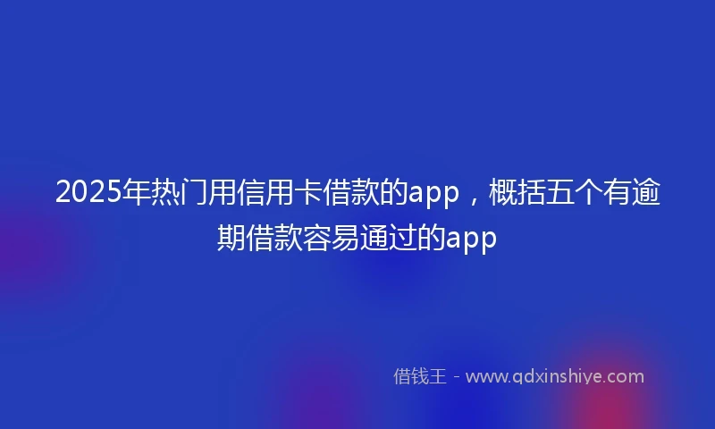 2025年热门用信用卡借款的app，概括五个有逾期借款容易通过的app