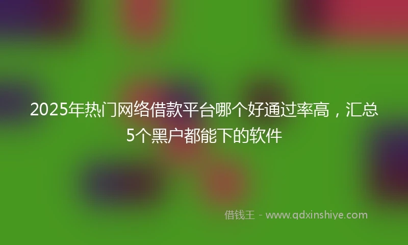 2025年热门网络借款平台哪个好通过率高，汇总5个黑户都能下的软件