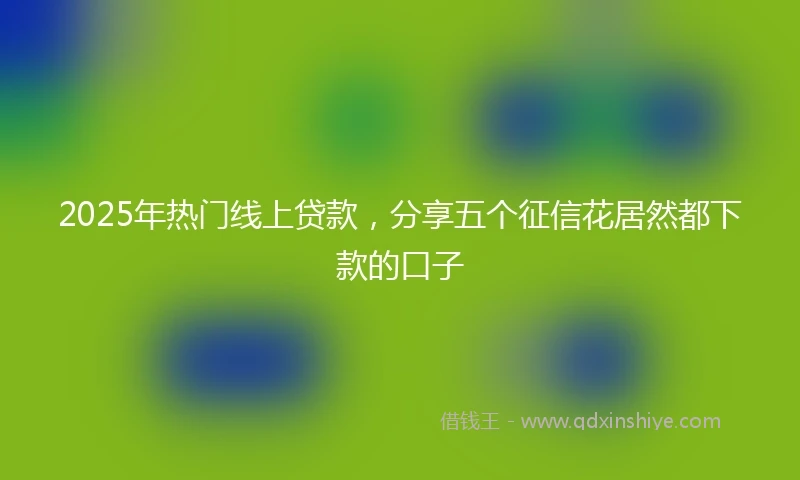 2025年热门线上贷款，分享五个征信花居然都下款的口子