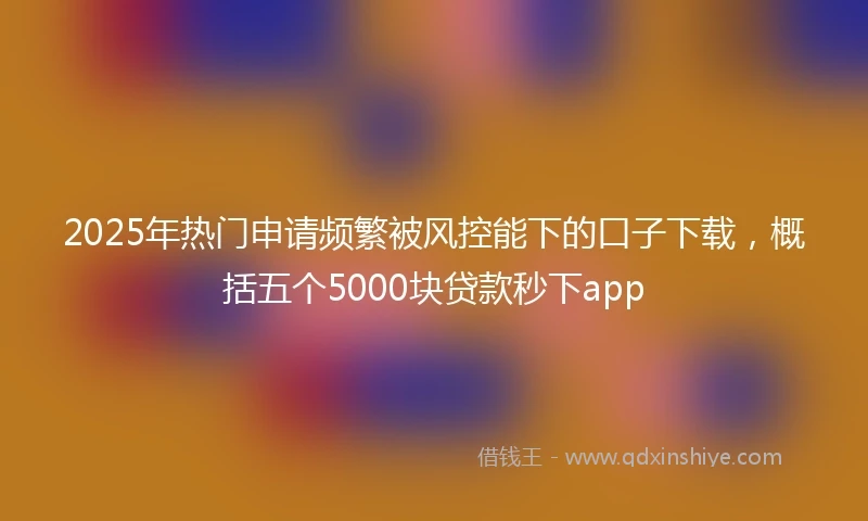 2025年热门申请频繁被风控能下的口子下载，概括五个5000块贷款秒下app