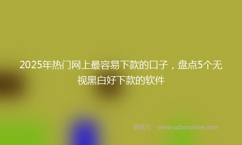2025年热门网上最容易下款的口子，盘点5个无视黑白好下款的软件