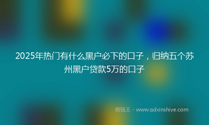 2025年热门有什么黑户必下的口子，归纳五个苏州黑户贷款5万的口子