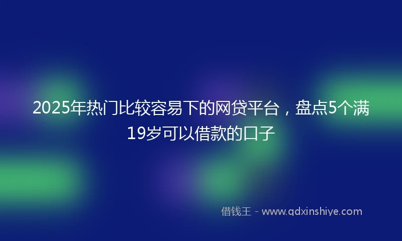 2025年热门比较容易下的网贷平台，盘点5个满19岁可以借款的口子