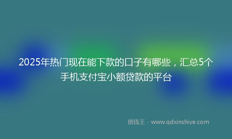 2025年热门现在能下款的口子有哪些，汇总5个手机支付宝小额贷款的平台