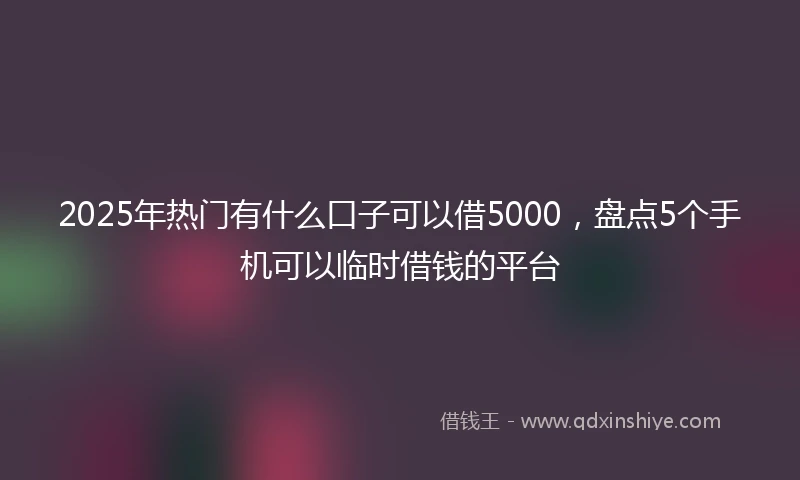 2025年热门有什么口子可以借5000，盘点5个手机可以临时借钱的平台