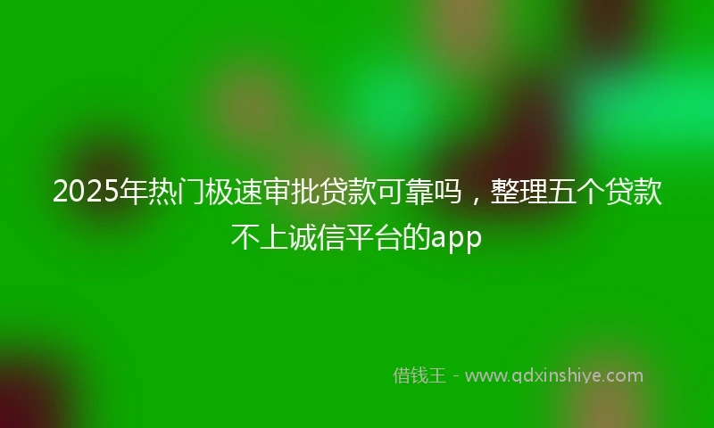 2025年热门极速审批贷款可靠吗，整理五个贷款不上诚信平台的app