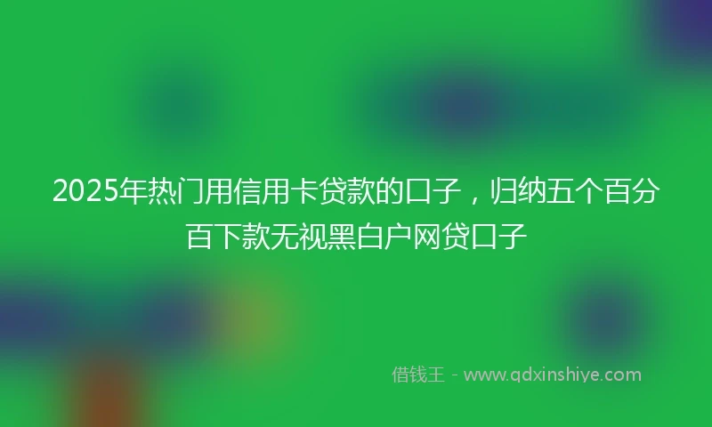 2025年热门用信用卡贷款的口子，归纳五个百分百下款无视黑白户网贷口子