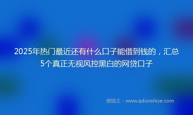 2025年热门最近还有什么口子能借到钱的，汇总5个真正无视风控黑白的网贷口子