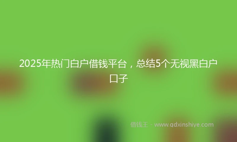 2025年热门白户借钱平台，总结5个无视黑白户口子