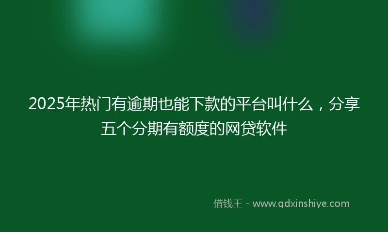 2025年热门有逾期也能下款的平台叫什么，分享五个分期有额度的网贷软件