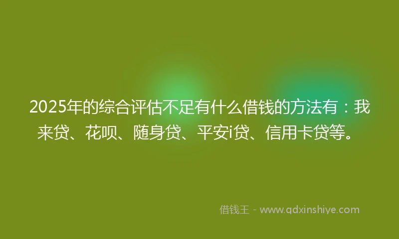 2025年的综合评估不足有什么借钱的方法有：我来贷、花呗、随身贷、平安i贷、信用卡贷等。