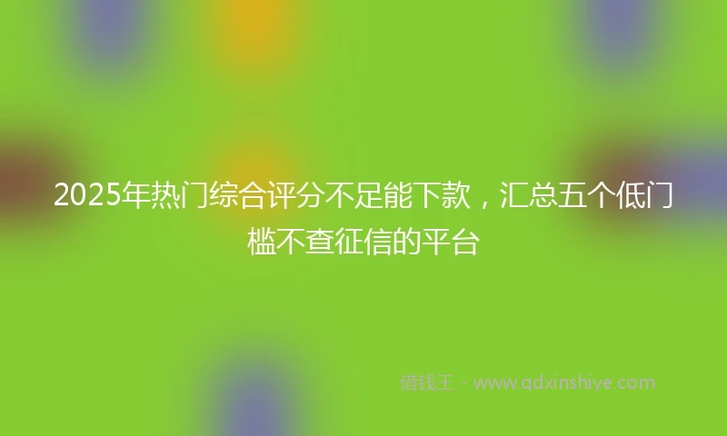 2025年热门综合评分不足能下款，汇总五个低门槛不查征信的平台