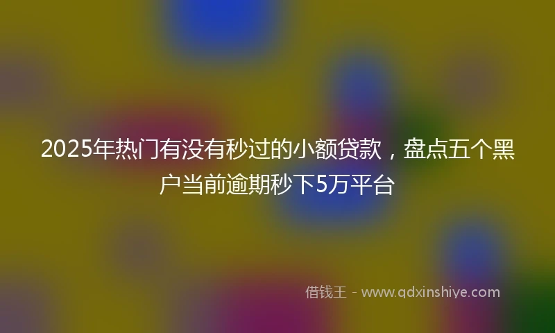 2025年热门有没有秒过的小额贷款，盘点五个黑户当前逾期秒下5万平台