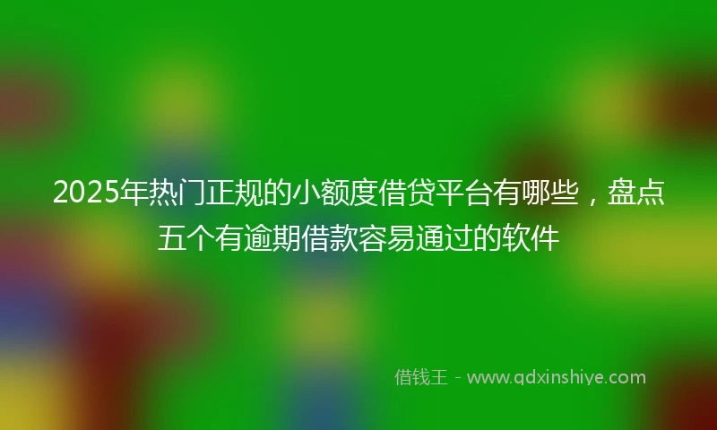 2025年热门正规的小额度借贷平台有哪些，盘点五个有逾期借款容易通过的软件