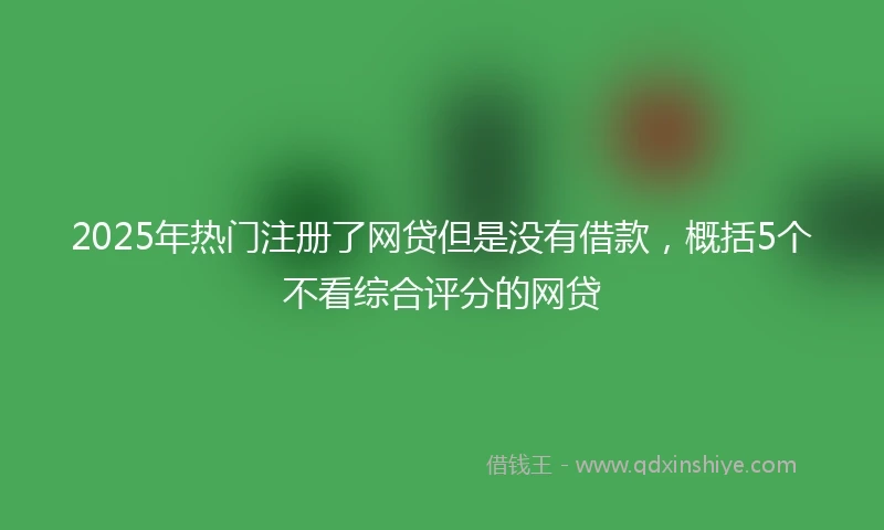 2025年热门注册了网贷但是没有借款，概括5个不看综合评分的网贷